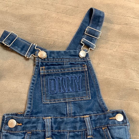 DKNY. Child’s 3T overalls. Distressed. Like new. Ripped Jean overalls. - Picture 3 of 10